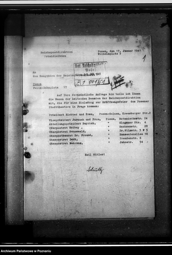 Obraz 5 z jednostki "Landeskulturtagung- korespondencja, spisy zaproszonych osób"