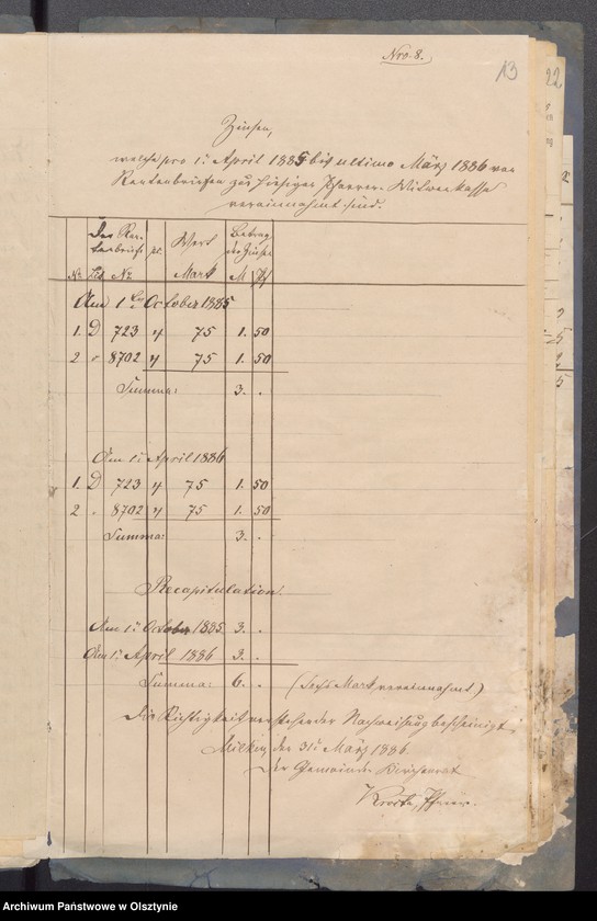 image.from.unit.number "Beläge der Pfarrwittwen Kassen Rechnung"