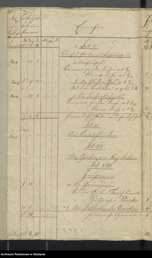 image.from.unit.number "Kirchen Cassen Rechnung der Widminnenschen Kirche"