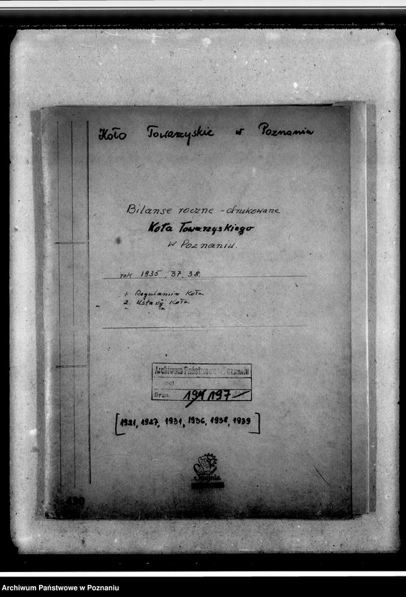 Obraz 4 z jednostki "Regulamin i ustawy Koła. Spis członków Koła na rok 1931. Bilanse roczne za lata: 1935, 1937,1938"