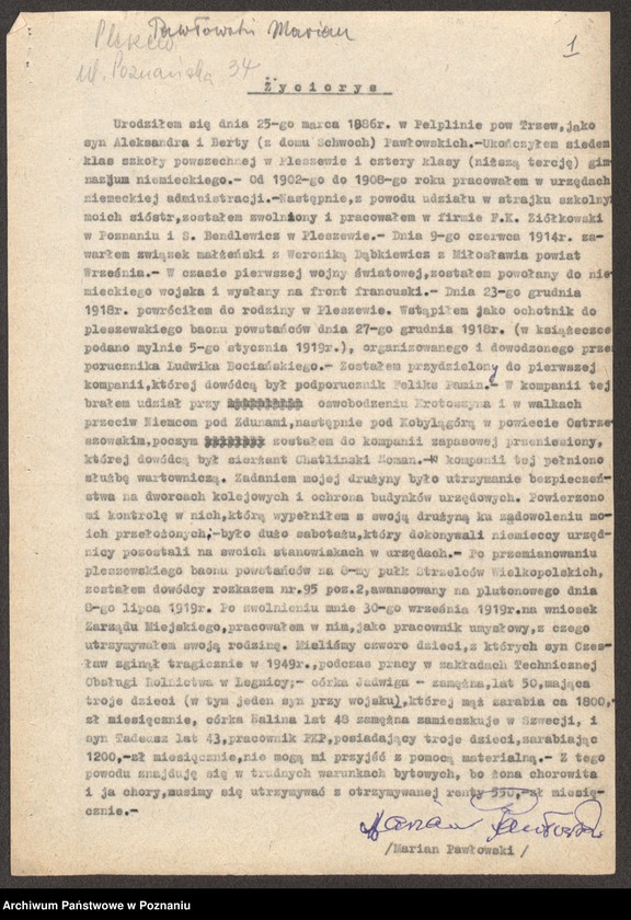 Obraz 14 z jednostki "Życiorysy powstańców wielkopolskich: P - tom lll /Pawłowski Marian - Pielak Michał/."