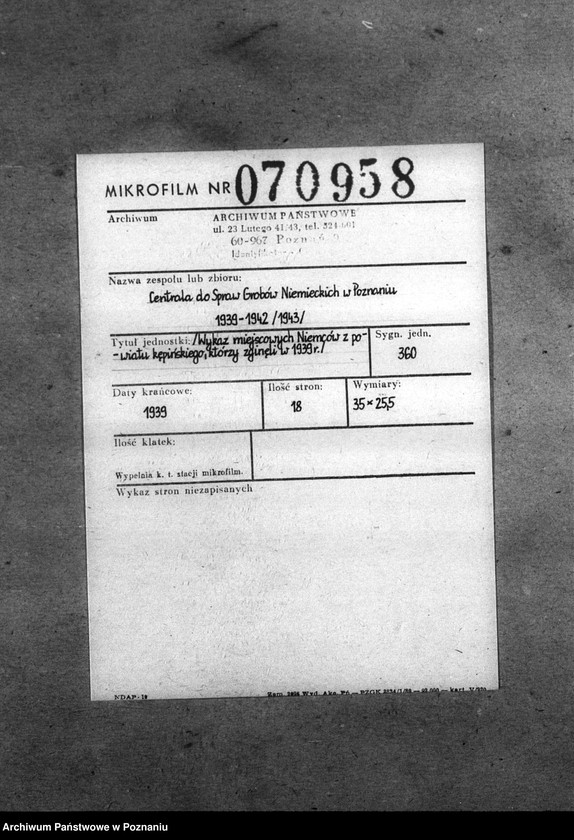 Obraz 2 z jednostki "Wykaz miejscowych Niemców z powiatu kępińskiego, którzy zgineli w 1939 roku"