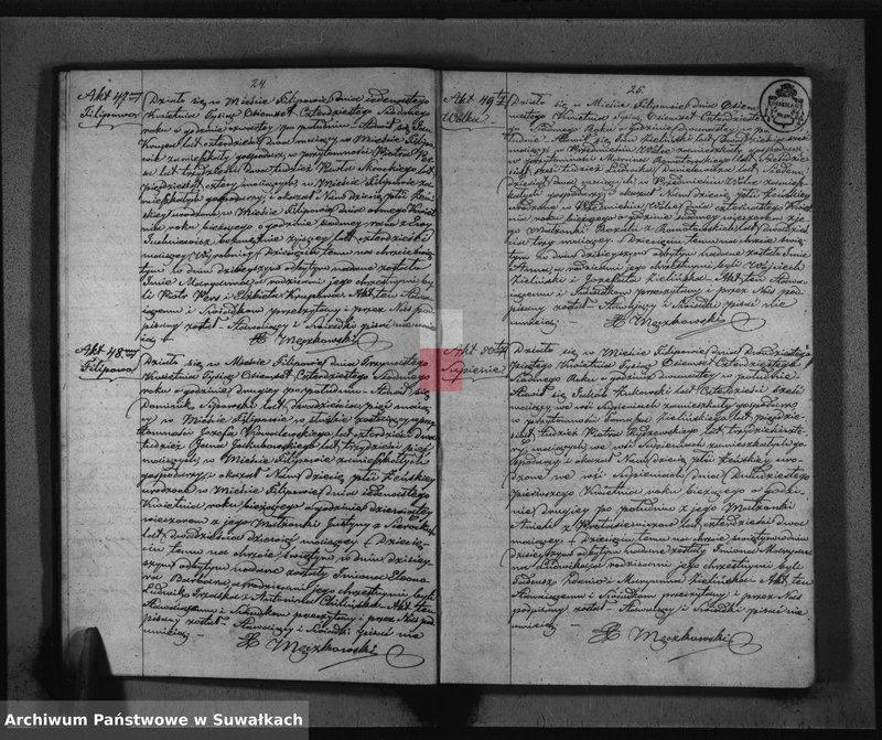 image.from.unit.number "Duplikat do zapisywania Aktów Urodzonych Zaślubionych i Zmarłych w Parafii Filipowskiey na rok 1847-my"