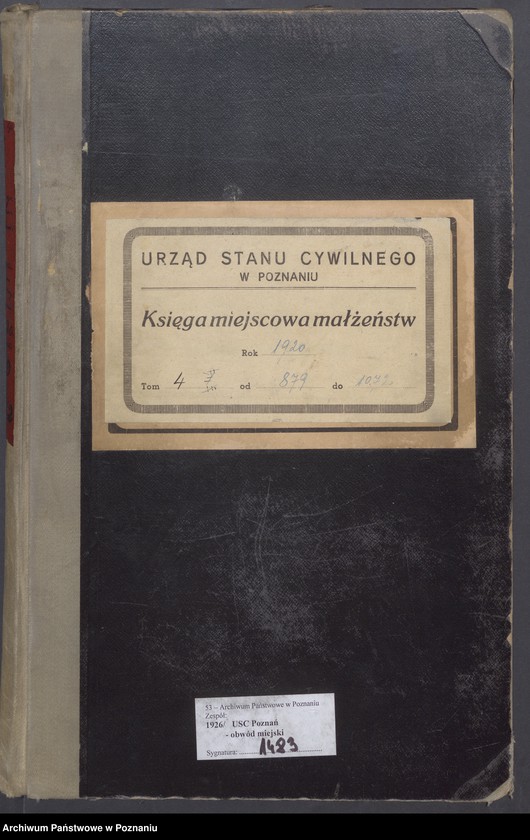 Obraz 2 z jednostki "Księga miejscowa małżeństw tom IV[Rejestr główny małżeństw]"