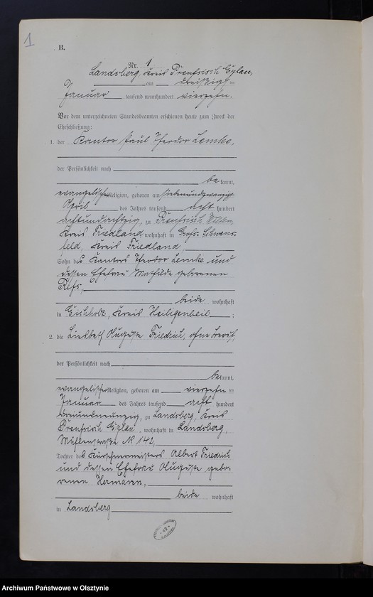 image.from.unit.number "Heiraths-Neben-Register Nr 1 -16 [ Księga małżeństw- wtóropis ]"