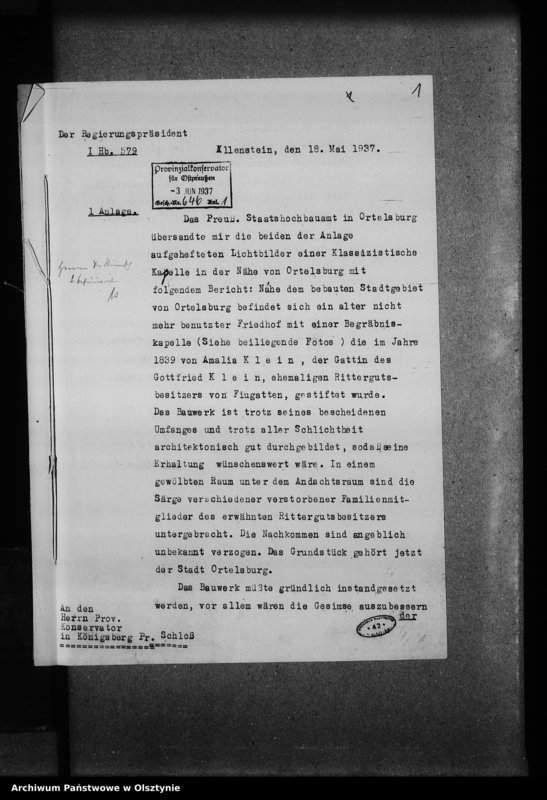 image.from.unit.number "Ortelsburg, Gruftkapelle der Familie Klein"