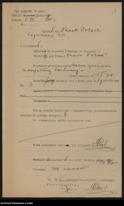 Obraz 3 z jednostki "Izaak Orbach- drobna sprzedaż manufaktury bawełnianej"