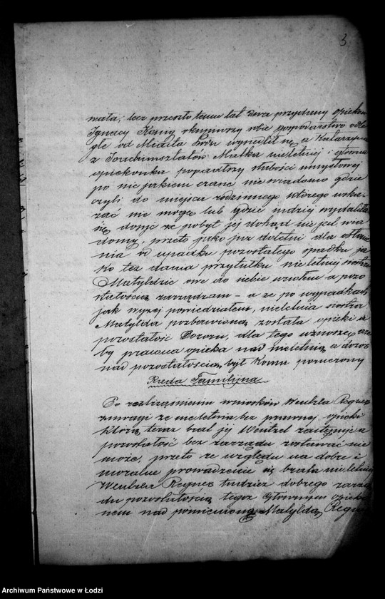 Obraz 7 z jednostki "Akta tyczące się ustanowienia opieki nad nieletnią Matyldą Regner po zmarłym Józefie Regner pozostałej córce"