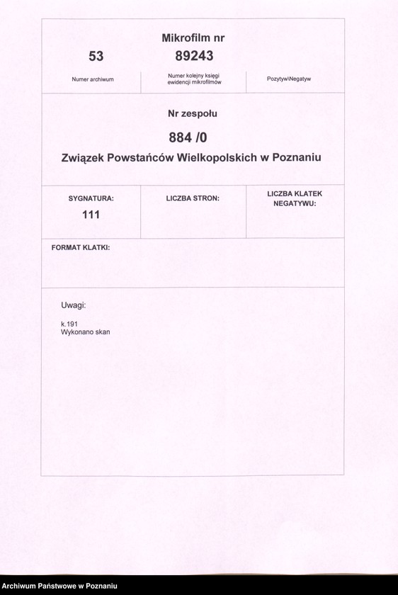 Obraz 2 z jednostki "Korespondencja Związku Weteranów Powstań Narodowych Rzeczypospolitej Polski i Związku Powstańców Wielkopolskich z F.Z.O.O."