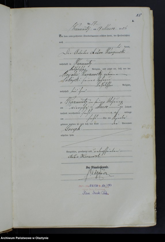 Obraz 20 z jednostki "Geburts-Haupt-Register Nr 1 -85, 1-77, 1-92, 1-76"