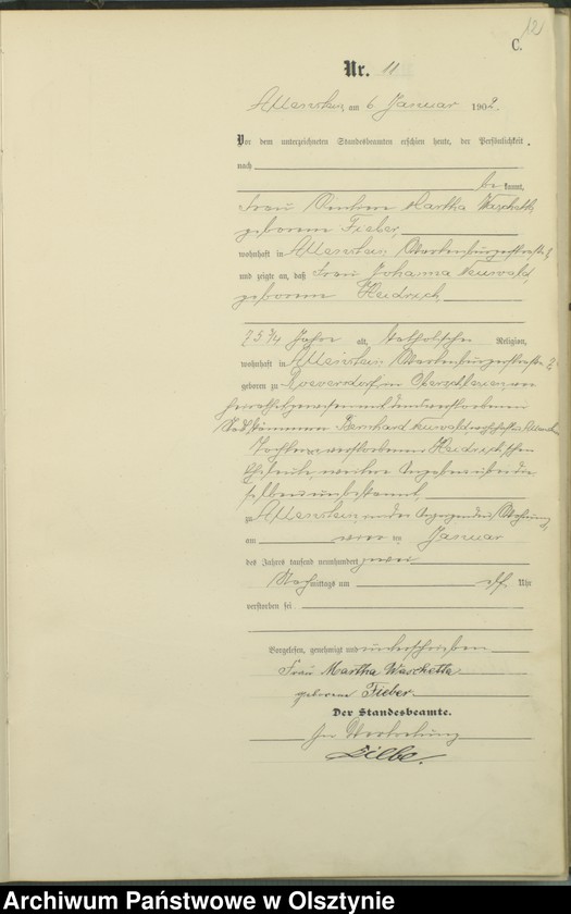 image.from.unit.number "Sterbe-Haupt-Register Tom I,Nr 1 - 394"