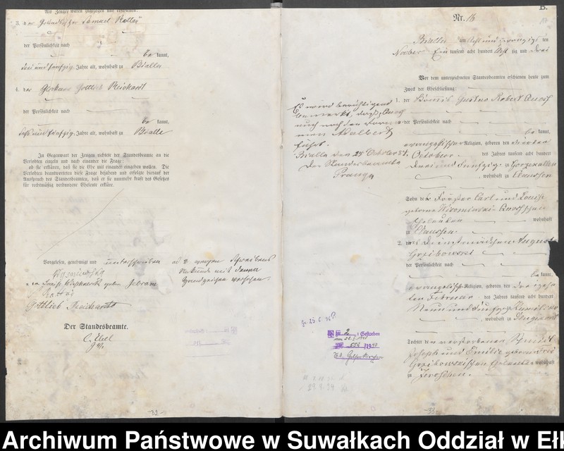 image.from.unit.number "Heiraths-Haupt-Register des Königlichen Preussischen Standes-Amtes Bialla Kreis Johannisburg"