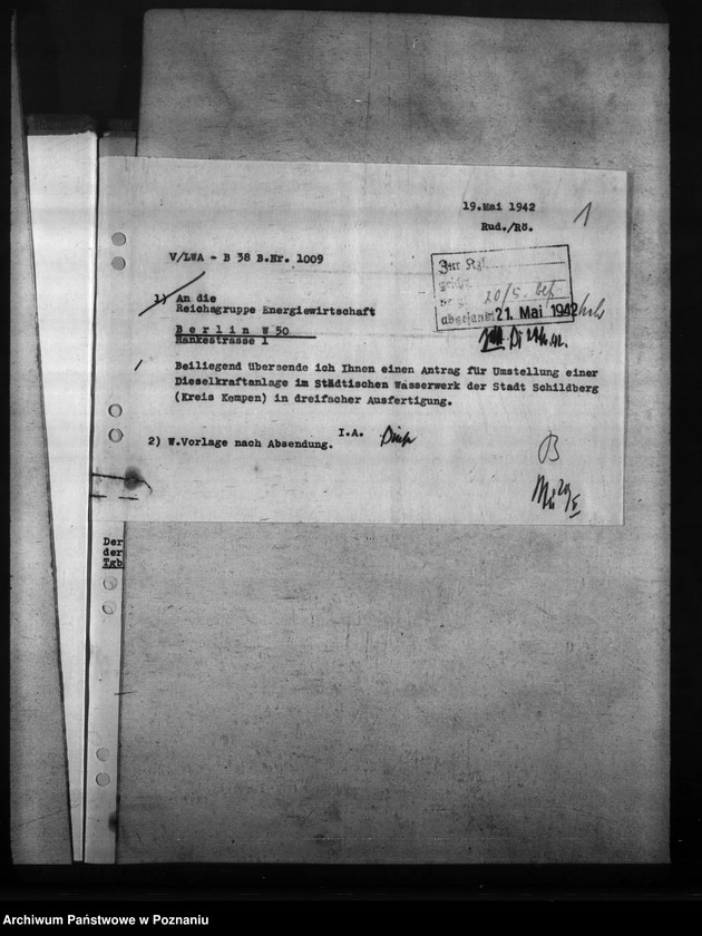 Obraz 5 z jednostki "Wasserwerk der Stadt Schildberg - Ostrzeszów, Kr. Kempen - Kępno"