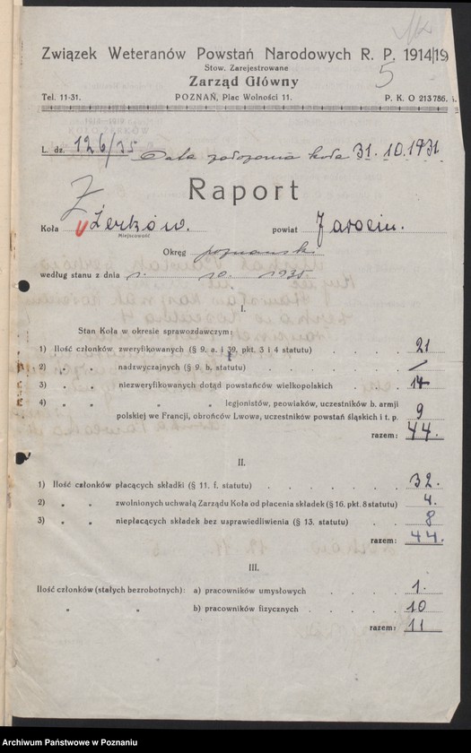 Obraz 8 z jednostki "Żerków, powiat Jarocin - akta koła."