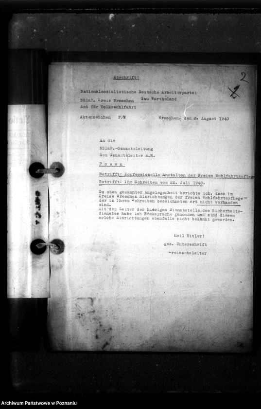 Obraz 6 z jednostki "Verschiedenes - Wreschen [konfiskata majątku kościelnego]."