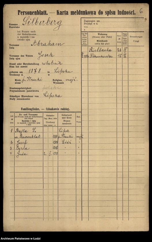 image.from.unit.number "[Spis ludności Łodzi] Zilberberg"