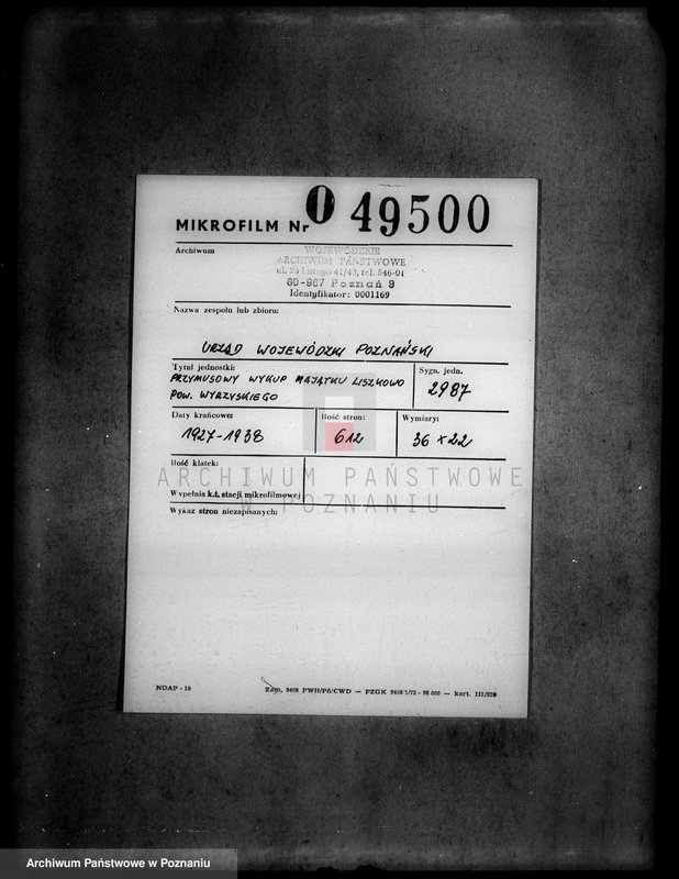 Obraz 2 z jednostki "Przymusowy wykup majątku Liszkowo powiatu wyrzyskiego"