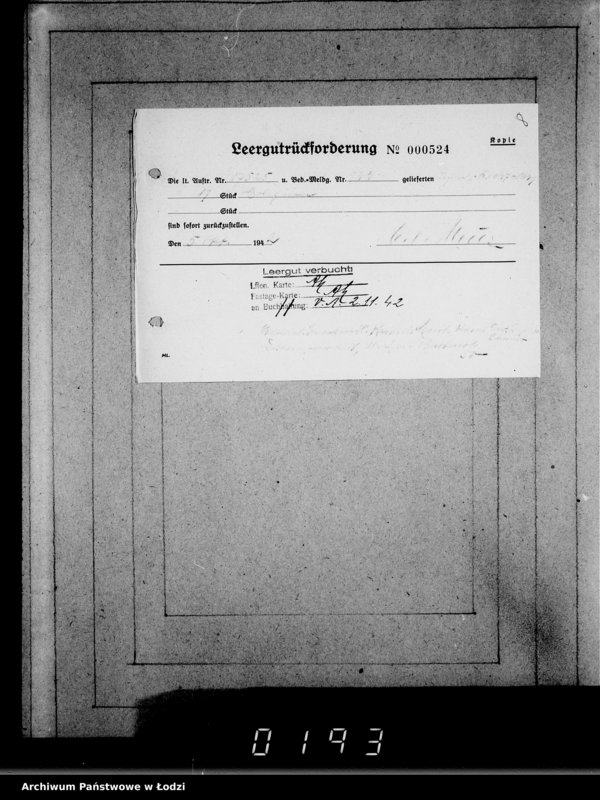 Obraz 12 z jednostki "Lebensmitteleinkauf. Aufträge, [Lieferscheinen und Rechnungen] 16971-17525 [Dostawa produktów żywnościowych do Getta]"