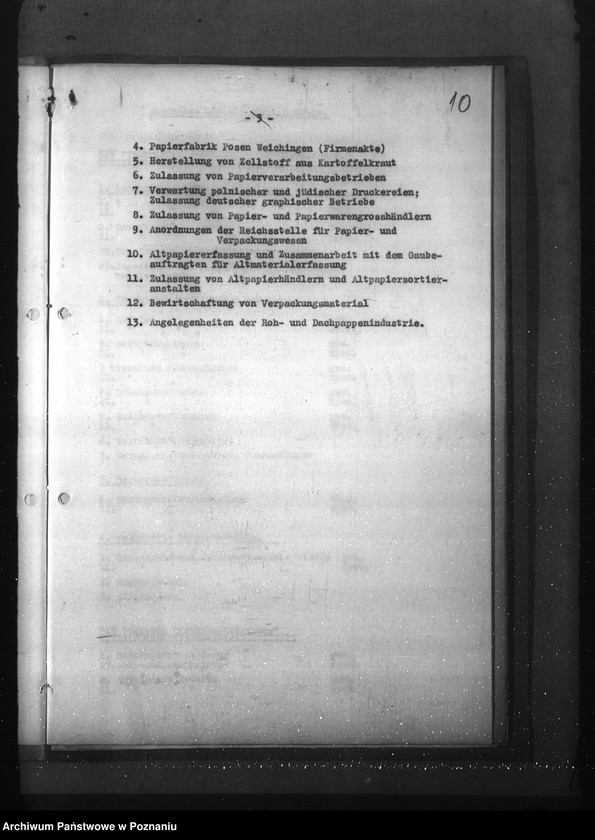 Obraz 14 z jednostki "Wykaz akt dla wydziału Wirtschaft und Arbeit"