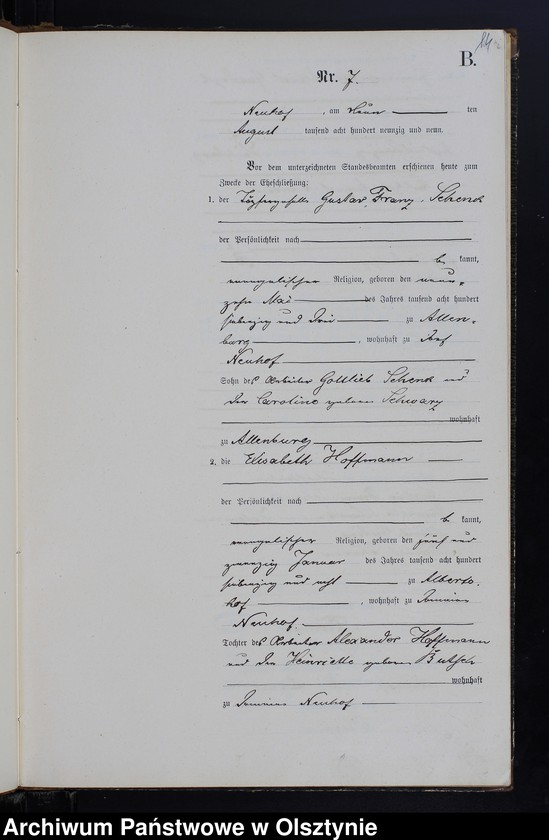 image.from.unit.number "Heiraths-Neben-Register Nr 1 - 19"