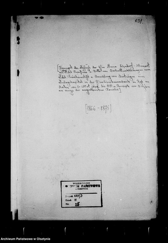 image.from.unit.number "/Konzept des Aufrufs der Gfin Anna Lehndorff an den Adel Preussens u. Bitte um Beitrittserklärung zum Adel. Fräuleinstift u. Zahlung v. Beiträgen, Konzepte von Briefen an einige Familien/"