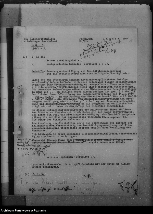 Obraz 5 z jednostki "Trennungsentschädigung und Beschäftigunggsvergütung"