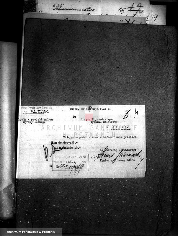 Obraz 8 z jednostki "Sprawa zmiany rodzaju użytkowania gruntów leśnych w majątku Chocim powiat turecki"