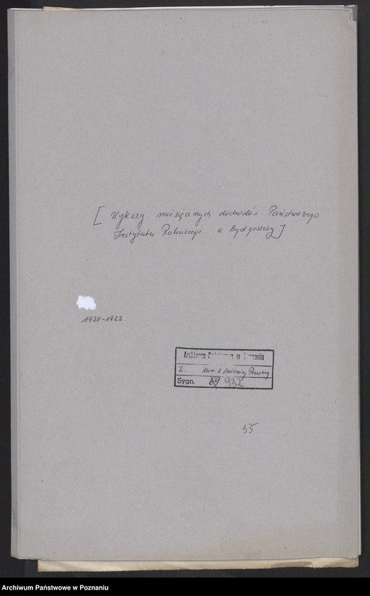 Obraz 2 z jednostki "[Wykazy miesięcznych dochodów Państwowego Instytutu Rolniczego w Bydgoszczy]"