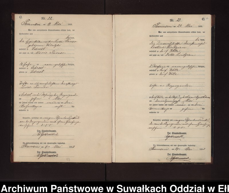 image.from.unit.number "Sterbe-Neben-Register des Preussischen Standes-Amtes Neuhoff Kreis Loetzen"