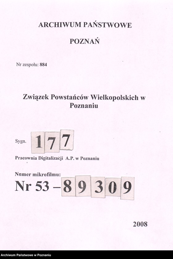 image.from.unit.number "Poznań - Wilda. Protokolarz z zebrań plenarnych Towarzystwa Powstańców i Wojaków."