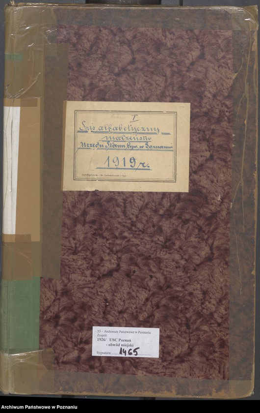 image.from.unit.number "Spis alfabetyczny małżeństw za 1919"