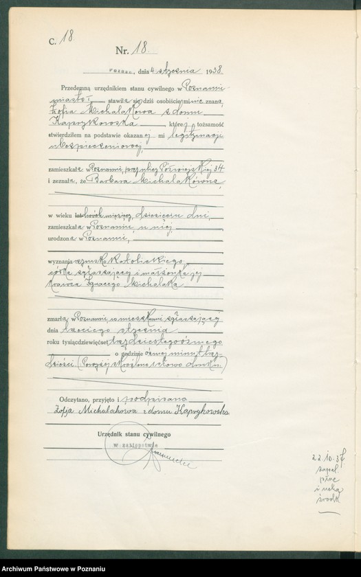 Obraz 20 z jednostki "Księga miejscowa zgonów tom I [Rejestr główny zgonów]"