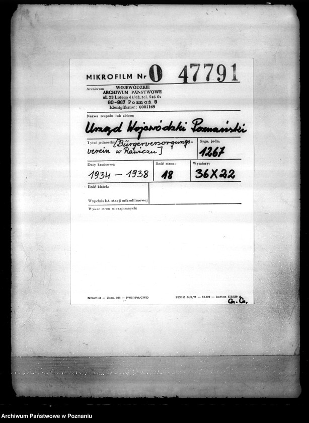 Obraz 2 z jednostki "/Burgerversorgungsverein w Rawiczu/"