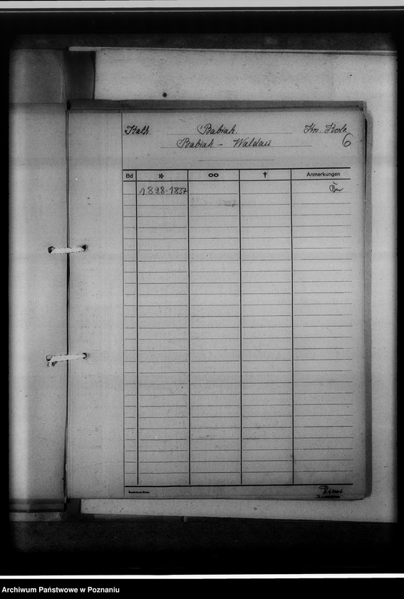 Obraz 10 z jednostki "Bücherverzeichnis der evangelischen, katholischen Gemeinden, Zivilregister, Raptulare, Duplikate, Konfirmanden, Convertiten, Seelenmessen, Kommunion, Kommunikanten, Kreis Warthbrücken [powiat kolski]"