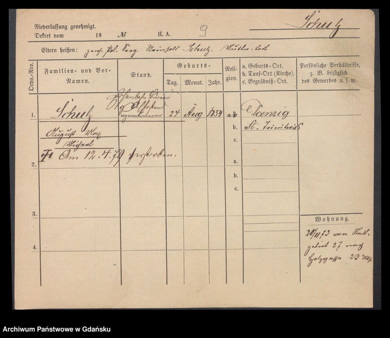 image.from.unit.number "Karty meldunkowe: Schulz August - Schulz Ernst"