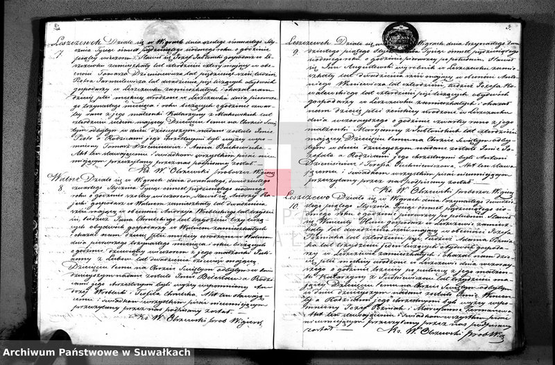 Obraz 5 z jednostki "Duplikat akt urodzonych, zaślubionych i zmarłych parafii wigierskiej z roku 1857"