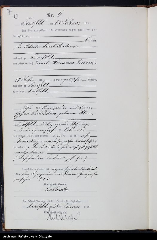 image.from.unit.number "Sterbe-Neben-Register Nr 1 - 46"