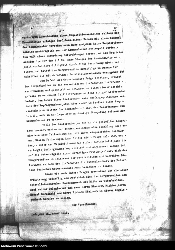 Obraz 8 z jednostki "Główny Komitet Obywatelski [Korespondencja z władzami niemieckimi dot. uregulowania należności za rekwizycje na rzecz wojska]"