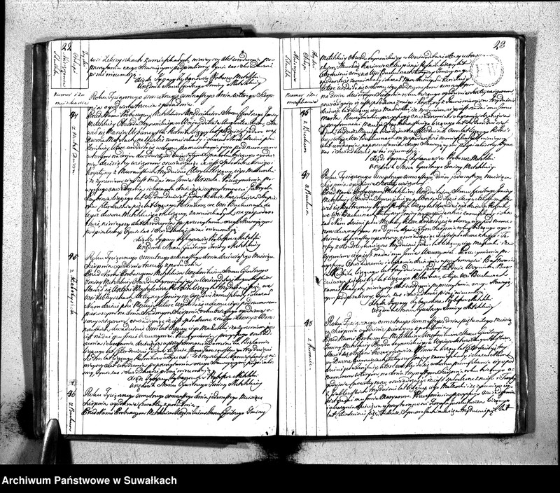 image.from.unit.number "Księga Aktów Urodzenia Urzędnika Stanu Cywilnego Gminy Metelskiey Powiatu Seyneńskiego Woiewództwa Augustowskiego Od 1 Stycznia Tysiąc Osimset Osimnastwgo Roku 1818"