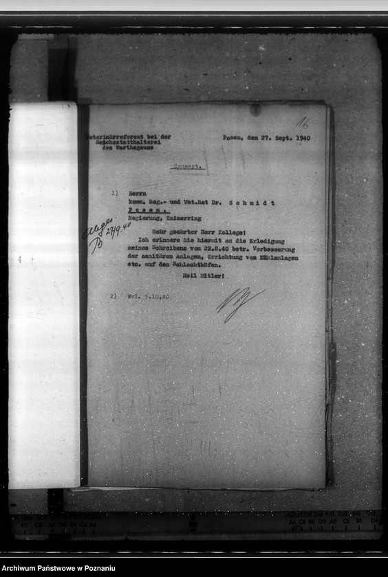 Obraz 20 z jednostki "Schlachthöfe - frische Fleisch. Tuberkulosenschutzanordnung. Wirtschaftliche Unternehmungen im Kreise Schieratz. Krankenhaus zu Gnesen. Ausbau des Schlachthofes Posen."