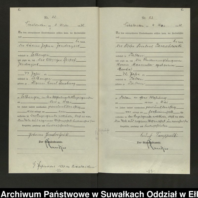 image.from.unit.number "Sterbe=Haupt=Register des Königlichen Preussischen Standes-Amtes Nikolaiken Kreis Sensburg"