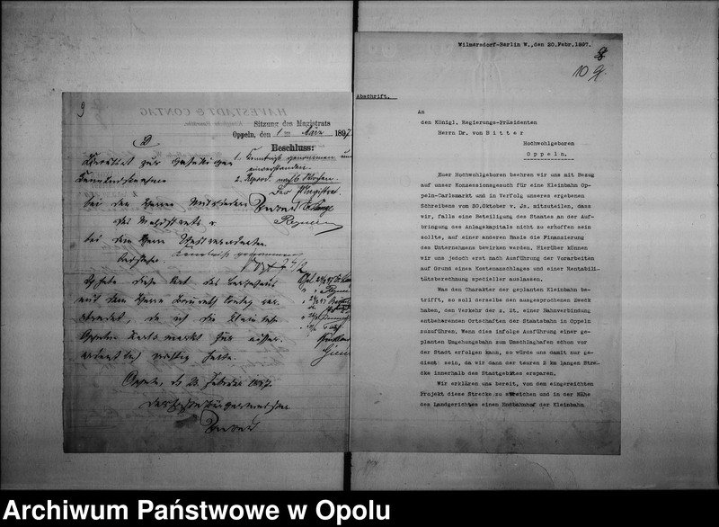 Obraz 12 z jednostki "Acta des Magistrats zu Oppeln betreffend Kleinbahnproject Oppeln-Sakrau-Carlsmarkt Vol. I"
