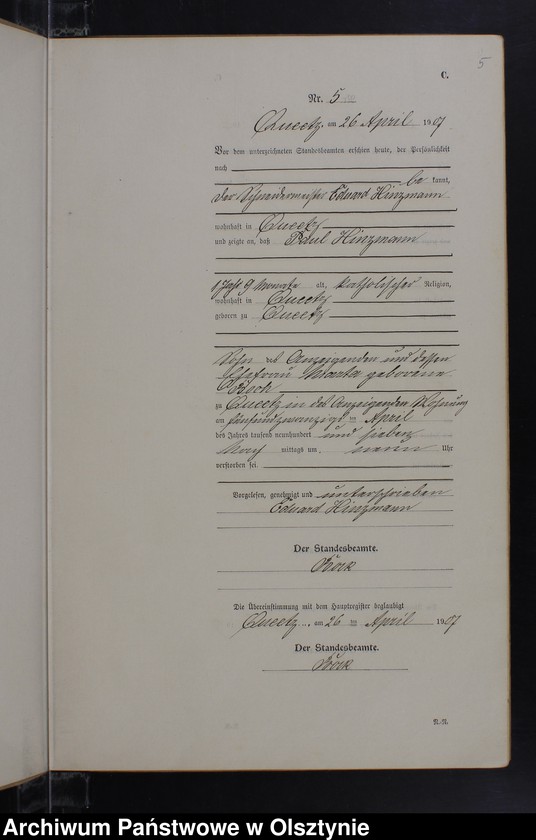 image.from.unit.number "Sterbe-Neben-Register Nr 1 - 19"