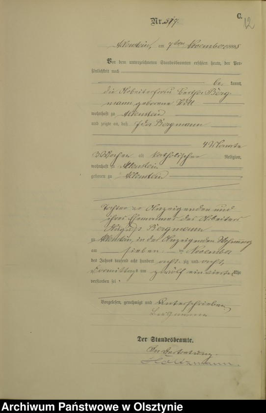 image.from.unit.number "Sterbe-Haupt-Register Tom II,Nr 308 - 394"