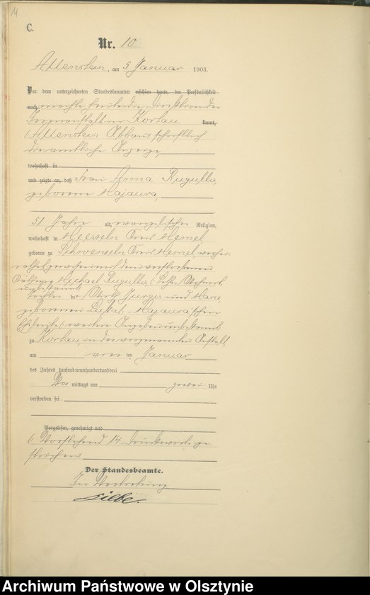 image.from.unit.number "Sterbe-Haupt-Register Tom I,Nr 1 - 395"