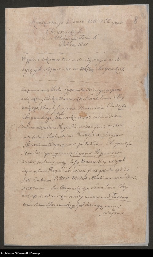 Obraz 9 z jednostki "Chodasewicz vel Chodaszewicz h. Prus. Tablica genealogiczna."