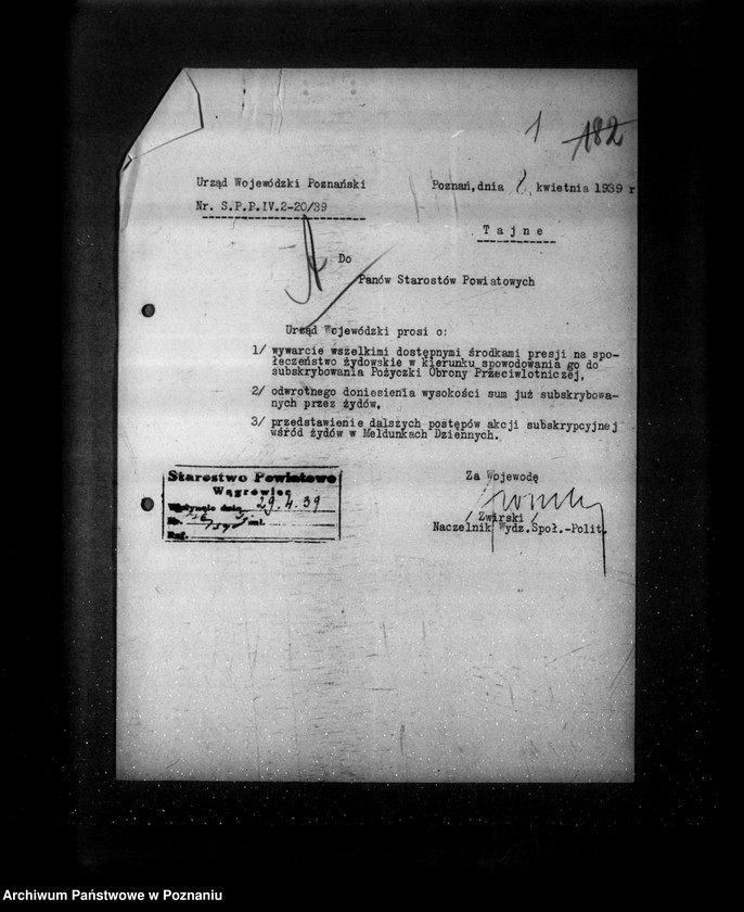 Obraz 5 z jednostki "/Mniejszość narodowa żydowska-zarządzenia tajne/"