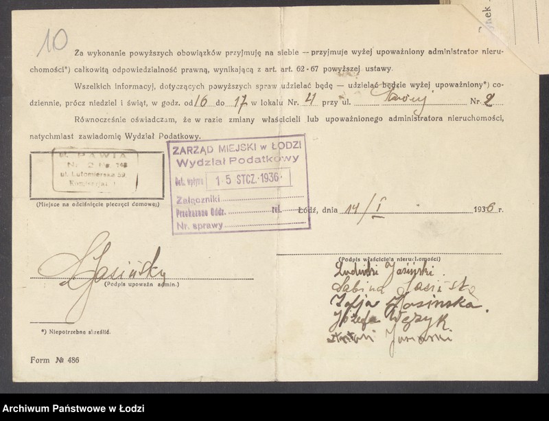 image.from.unit.number "Księga inwentarzowa nieruchomości m. Łodzi ul. Pawia"