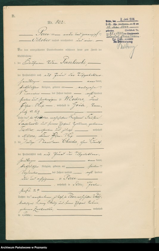 Obraz 10 z jednostki "Księga miejscowa małżeństw tom IV"