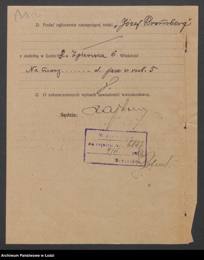 Obraz 14 z jednostki "Józef Bromberg – drobna sprzedaż skór"